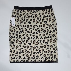 NWT Velvet by Graham & Spencer Leopard Print Pencil Skirt